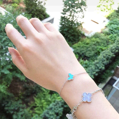 [⭐Seralia]BUTTERFLY TURQUOISE BUTTERFLY BRACELET SILVER
