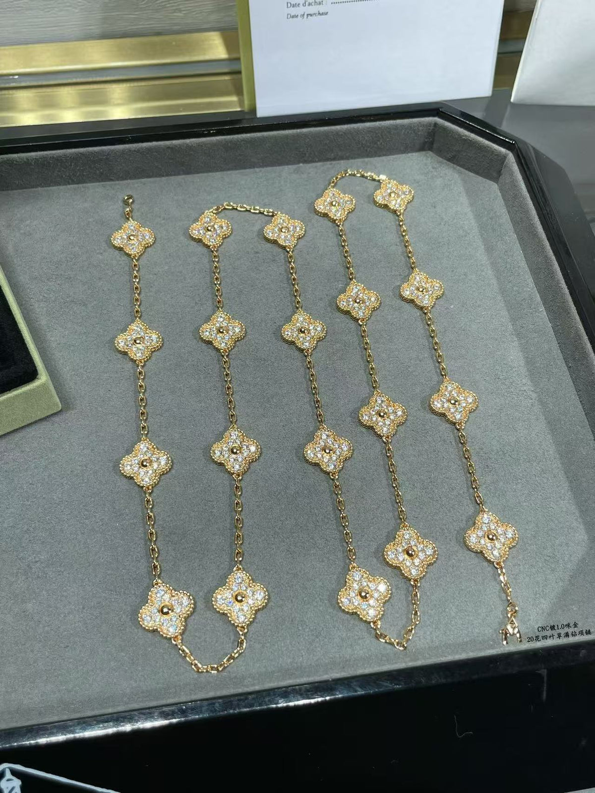 [⭐Seralia]CLOVER 20 MOTIFS FULL-DIAMOND NECKLACE