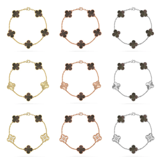 [⭐Seralia] CLOVER 5 MOTIF GRAY MOP BRACELET COLLECTION