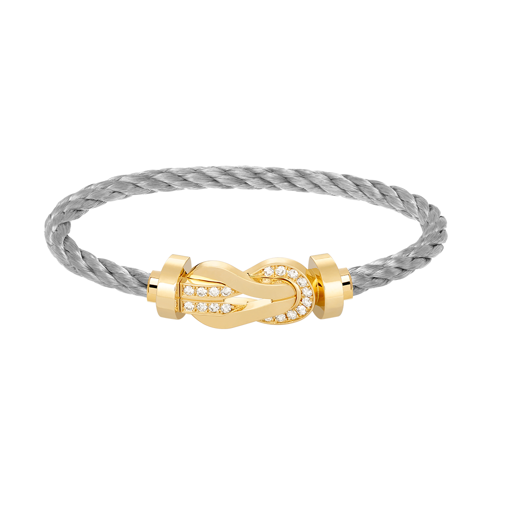 [⭐Seralia]CHANCE LARGE 8 FIGURE BUCKLE HALF DIAMOND BRACELET GOLD