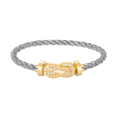 [⭐Seralia]CHANCE LARGE 8 FIGURE BUCKLE HALF DIAMOND BRACELET GOLD