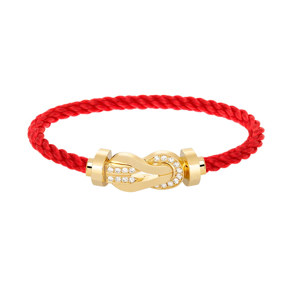 [⭐Seralia]CHANCE LARGE 8 FIGURE BUCKLE HALF DIAMOND BRACELET GOLD