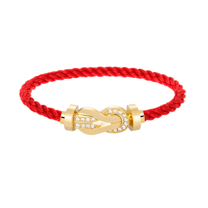 [⭐Seralia]CHANCE LARGE 8 FIGURE BUCKLE HALF DIAMOND BRACELET GOLD