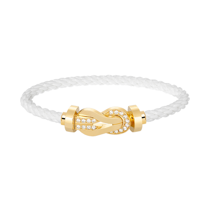 [⭐Seralia]CHANCE LARGE 8 FIGURE BUCKLE HALF DIAMOND BRACELET GOLD