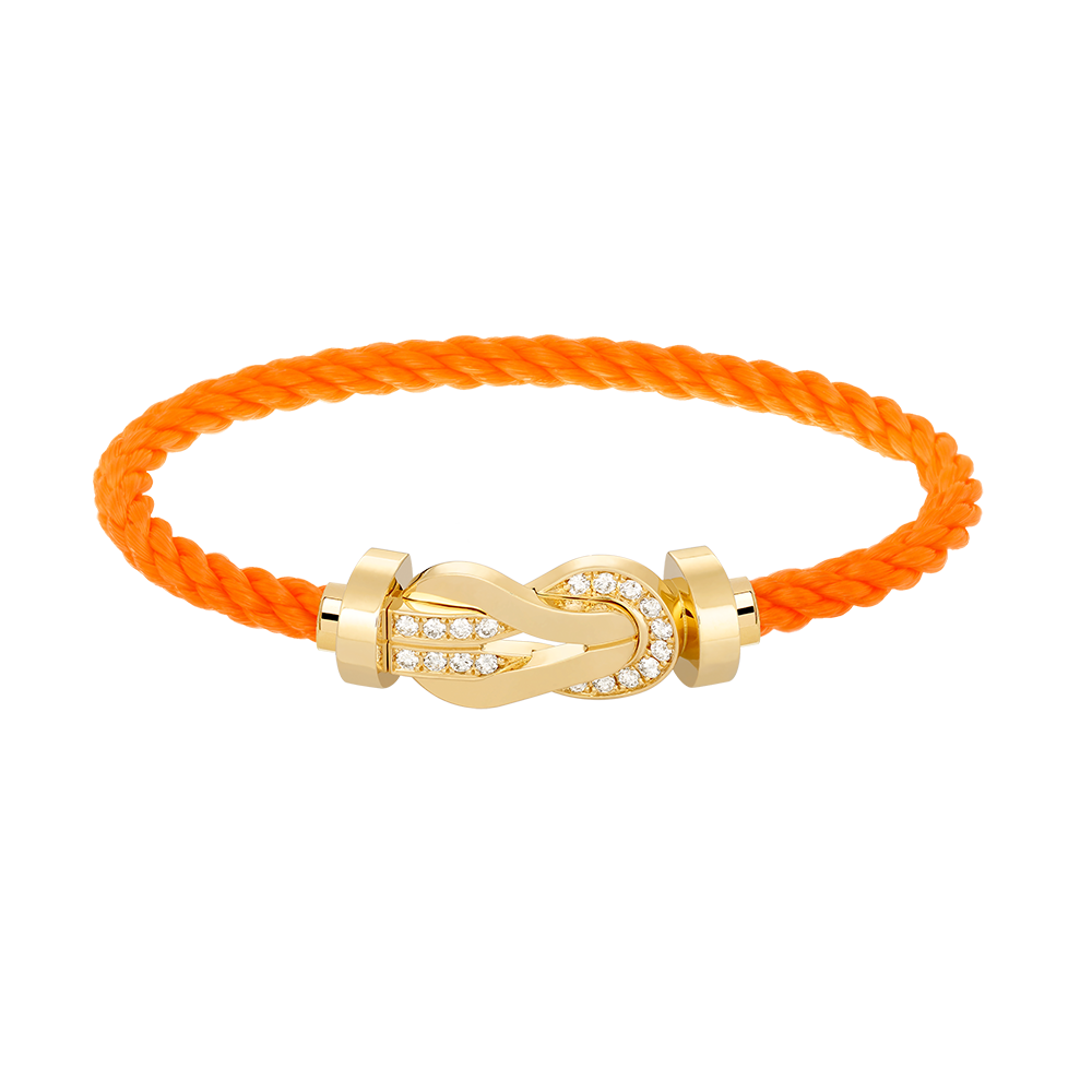 [⭐Seralia]CHANCE LARGE 8 FIGURE BUCKLE HALF DIAMOND BRACELET GOLD