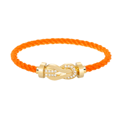 [⭐Seralia]CHANCE LARGE 8 FIGURE BUCKLE HALF DIAMOND BRACELET GOLD
