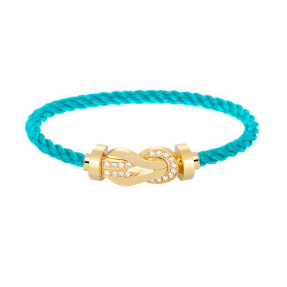 [⭐Seralia]CHANCE LARGE 8 FIGURE BUCKLE HALF DIAMOND BRACELET GOLD