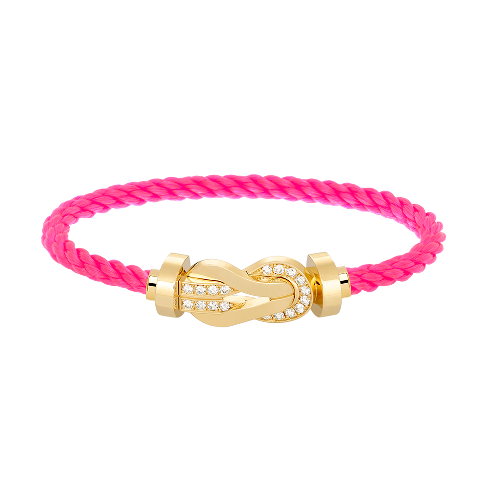 [⭐Seralia]CHANCE LARGE 8 FIGURE BUCKLE HALF DIAMOND BRACELET GOLD