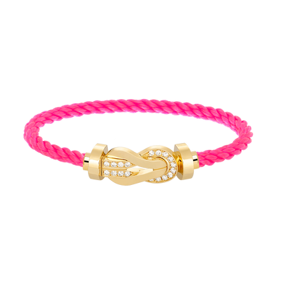 [⭐Seralia]CHANCE LARGE 8 FIGURE BUCKLE HALF DIAMOND BRACELET GOLD
