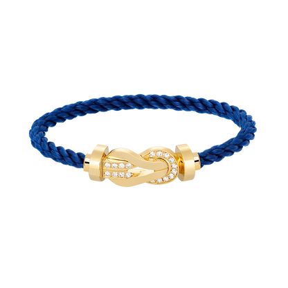 [⭐Seralia]CHANCE LARGE 8 FIGURE BUCKLE HALF DIAMOND BRACELET GOLD
