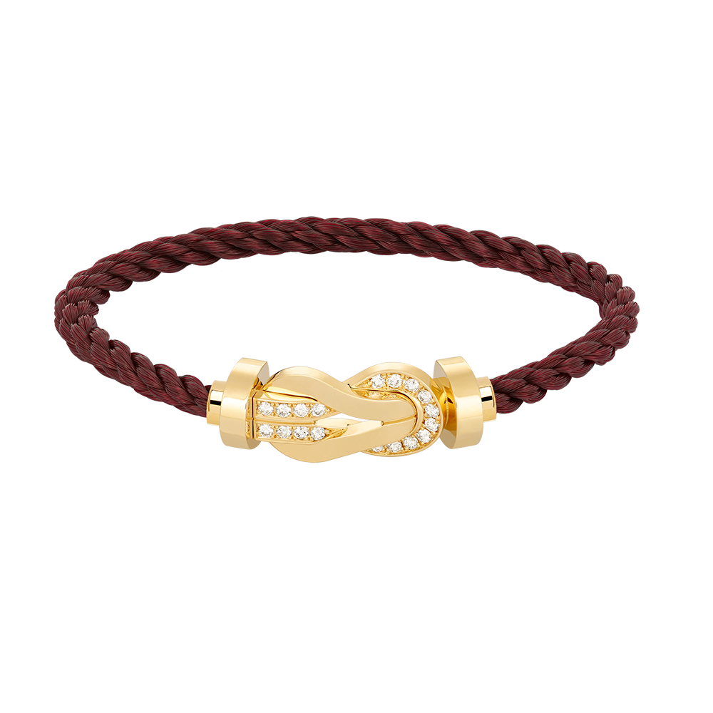 [⭐Seralia]CHANCE LARGE 8 FIGURE BUCKLE HALF DIAMOND BRACELET GOLD