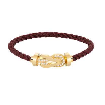 [⭐Seralia]CHANCE LARGE 8 FIGURE BUCKLE HALF DIAMOND BRACELET GOLD