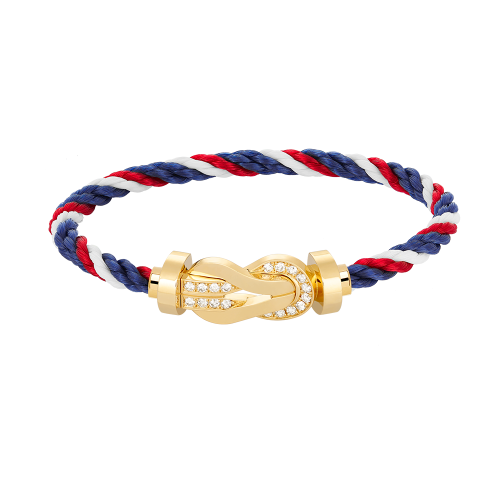 [⭐Seralia]CHANCE LARGE 8 FIGURE BUCKLE HALF DIAMOND BRACELET GOLD