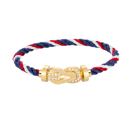 [⭐Seralia]CHANCE LARGE 8 FIGURE BUCKLE HALF DIAMOND BRACELET GOLD