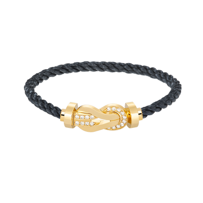 [⭐Seralia]CHANCE LARGE 8 FIGURE BUCKLE HALF DIAMOND BRACELET GOLD