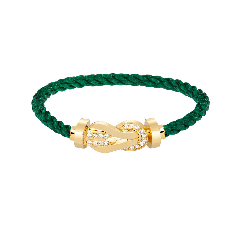 [⭐Seralia]CHANCE LARGE 8 FIGURE BUCKLE HALF DIAMOND BRACELET GOLD