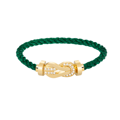 [⭐Seralia]CHANCE LARGE 8 FIGURE BUCKLE HALF DIAMOND BRACELET GOLD