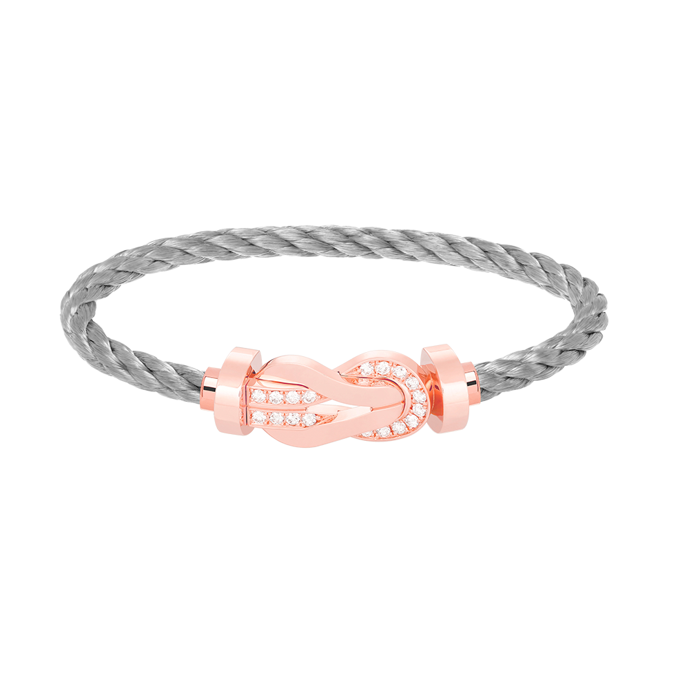 [⭐Seralia]CHANCE LARGE 8 FIGURE BUCKLE HALF DIAMOND BRACELET ROSE GOLD