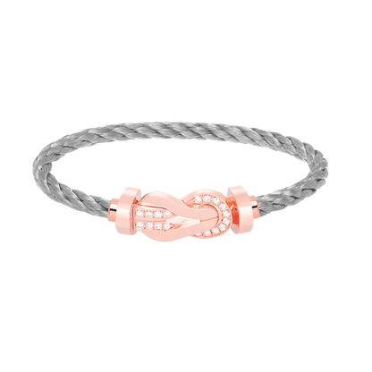 [⭐Seralia]CHANCE LARGE 8 FIGURE BUCKLE HALF DIAMOND BRACELET ROSE GOLD