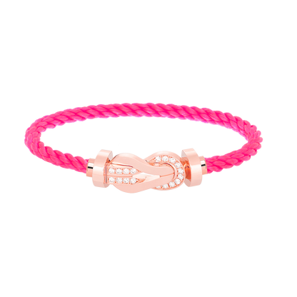 [⭐Seralia]CHANCE LARGE 8 FIGURE BUCKLE HALF DIAMOND BRACELET ROSE GOLD