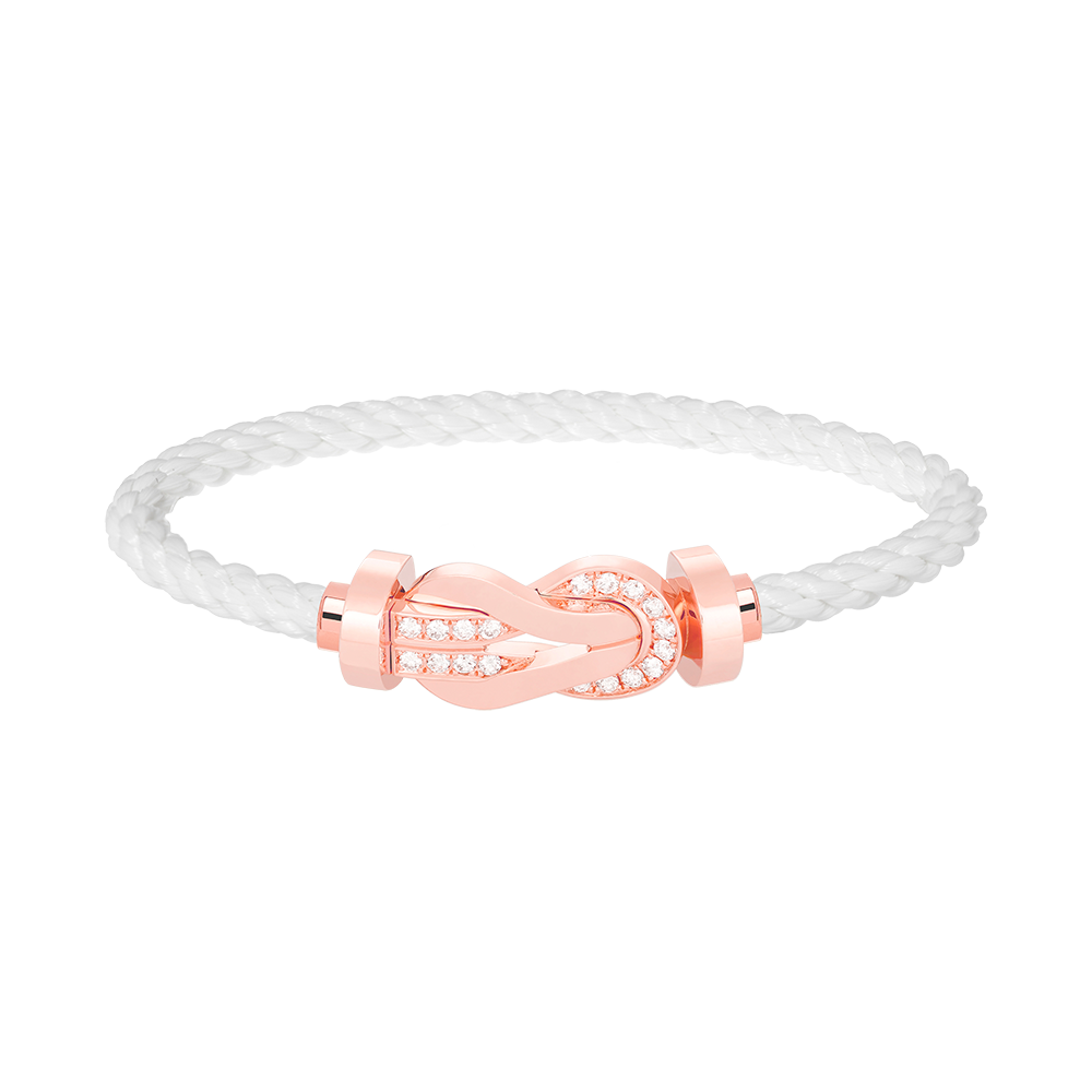 [⭐Seralia]CHANCE LARGE 8 FIGURE BUCKLE HALF DIAMOND BRACELET ROSE GOLD