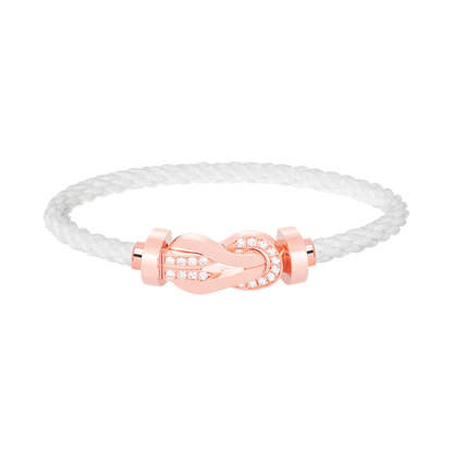[⭐Seralia]CHANCE LARGE 8 FIGURE BUCKLE HALF DIAMOND BRACELET ROSE GOLD