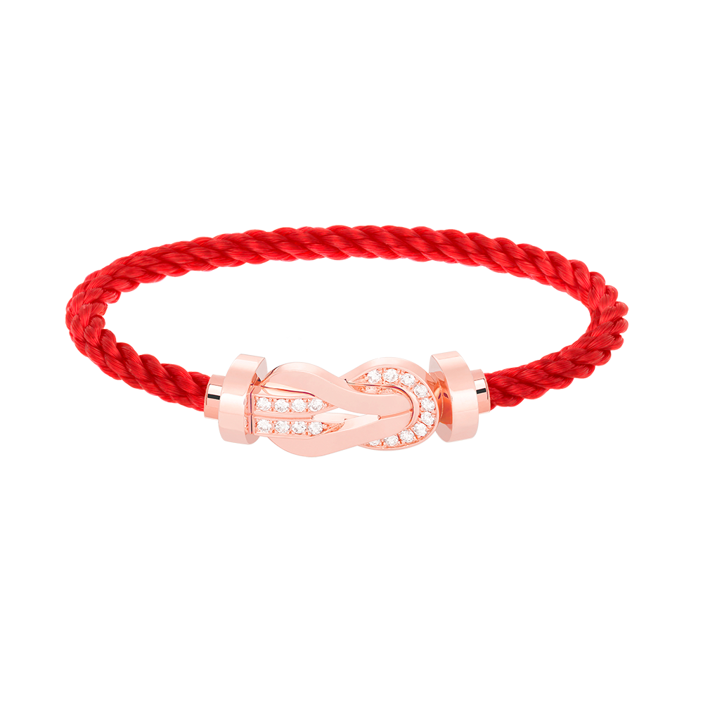 [⭐Seralia]CHANCE LARGE 8 FIGURE BUCKLE HALF DIAMOND BRACELET ROSE GOLD