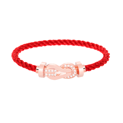 [⭐Seralia]CHANCE LARGE 8 FIGURE BUCKLE HALF DIAMOND BRACELET ROSE GOLD