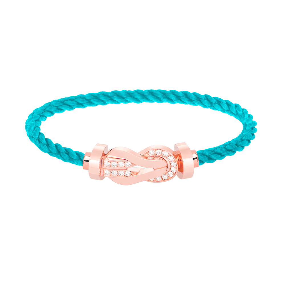 [⭐Seralia]CHANCE LARGE 8 FIGURE BUCKLE HALF DIAMOND BRACELET ROSE GOLD