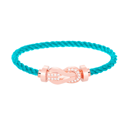 [⭐Seralia]CHANCE LARGE 8 FIGURE BUCKLE HALF DIAMOND BRACELET ROSE GOLD