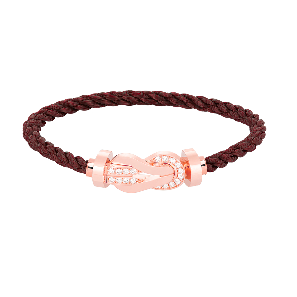 [⭐Seralia]CHANCE LARGE 8 FIGURE BUCKLE HALF DIAMOND BRACELET ROSE GOLD