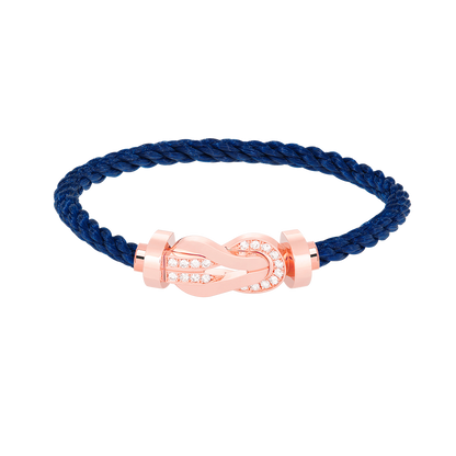 [⭐Seralia]CHANCE LARGE 8 FIGURE BUCKLE HALF DIAMOND BRACELET ROSE GOLD