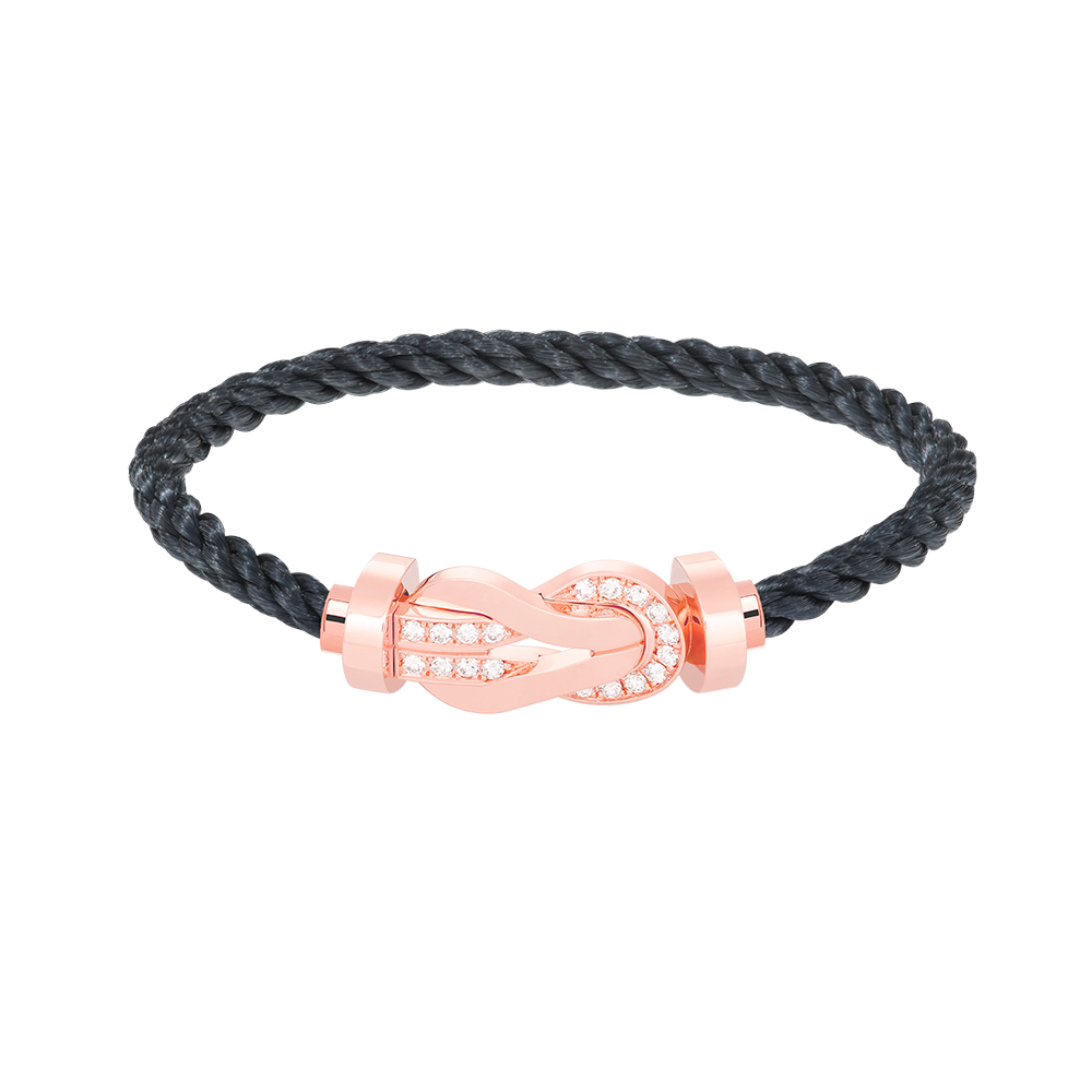 [⭐Seralia]CHANCE LARGE 8 FIGURE BUCKLE HALF DIAMOND BRACELET ROSE GOLD