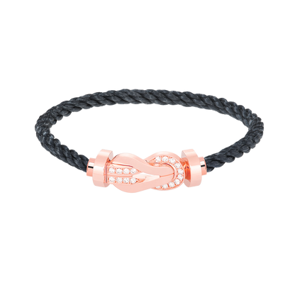 [⭐Seralia]CHANCE LARGE 8 FIGURE BUCKLE HALF DIAMOND BRACELET ROSE GOLD