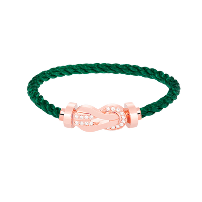 [⭐Seralia]CHANCE LARGE 8 FIGURE BUCKLE HALF DIAMOND BRACELET ROSE GOLD