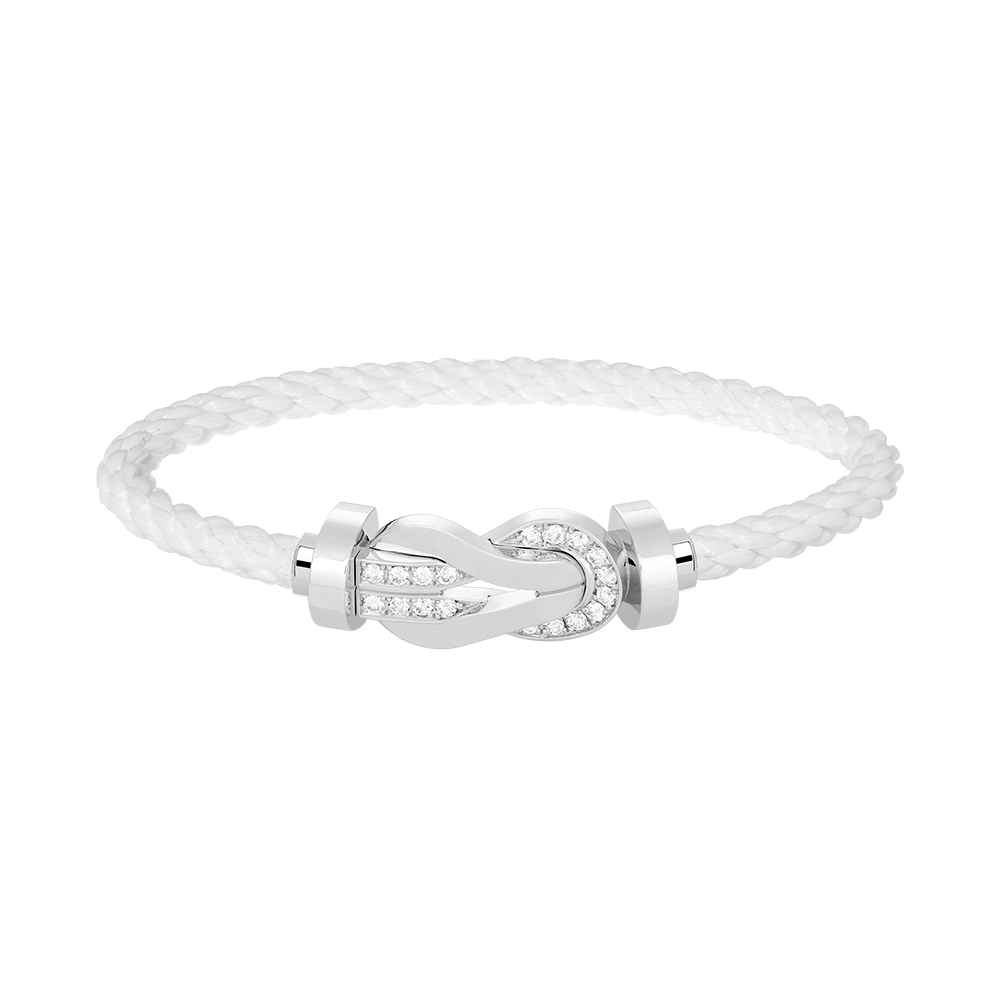 [⭐Seralia]CHANCE LARGE 8 FIGURE BUCKLE HALF DIAMOND BRACELET SILVER