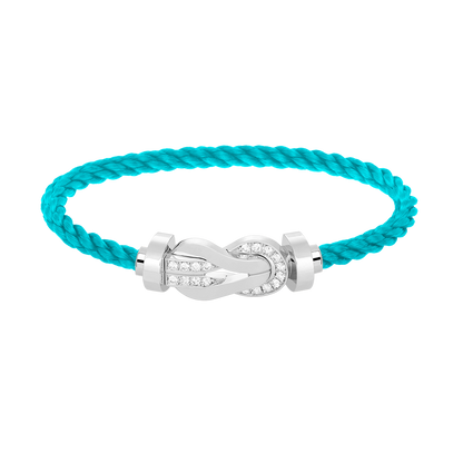 [⭐Seralia]CHANCE LARGE 8 FIGURE BUCKLE HALF DIAMOND BRACELET SILVER