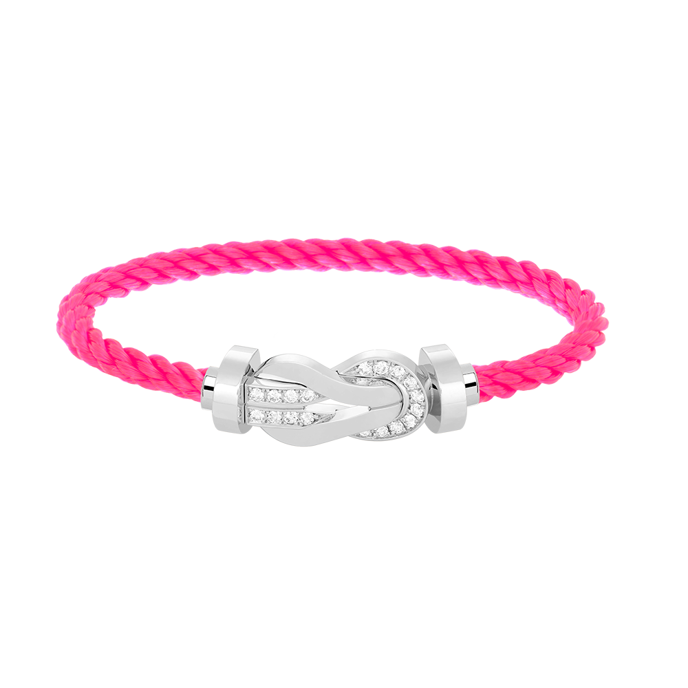 [⭐Seralia]CHANCE LARGE 8 FIGURE BUCKLE HALF DIAMOND BRACELET SILVER