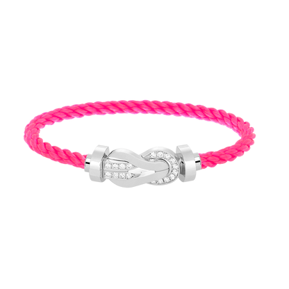 [⭐Seralia]CHANCE LARGE 8 FIGURE BUCKLE HALF DIAMOND BRACELET SILVER