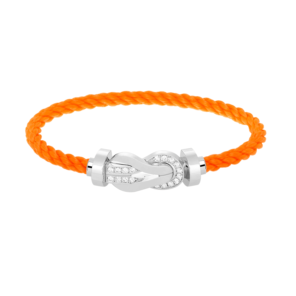 [⭐Seralia]CHANCE LARGE 8 FIGURE BUCKLE HALF DIAMOND BRACELET SILVER