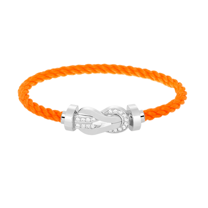 [⭐Seralia]CHANCE LARGE 8 FIGURE BUCKLE HALF DIAMOND BRACELET SILVER
