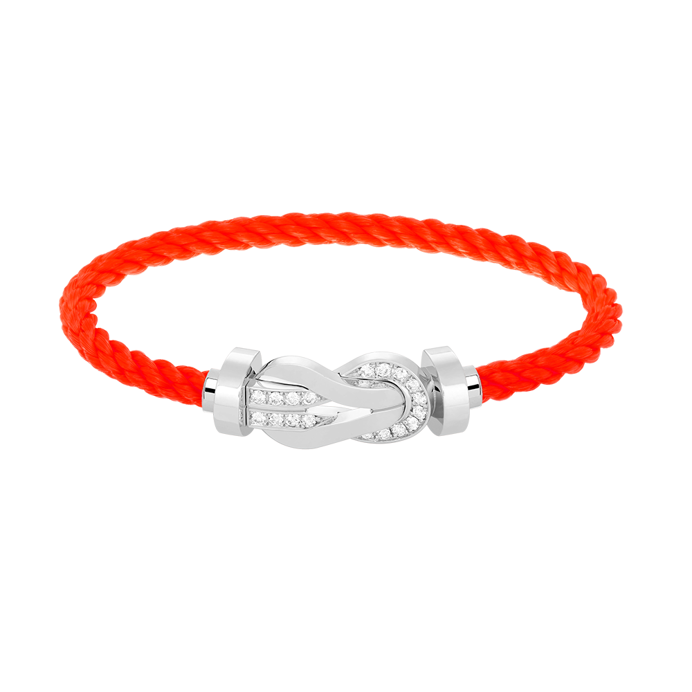 [⭐Seralia]CHANCE LARGE 8 FIGURE BUCKLE HALF DIAMOND BRACELET SILVER