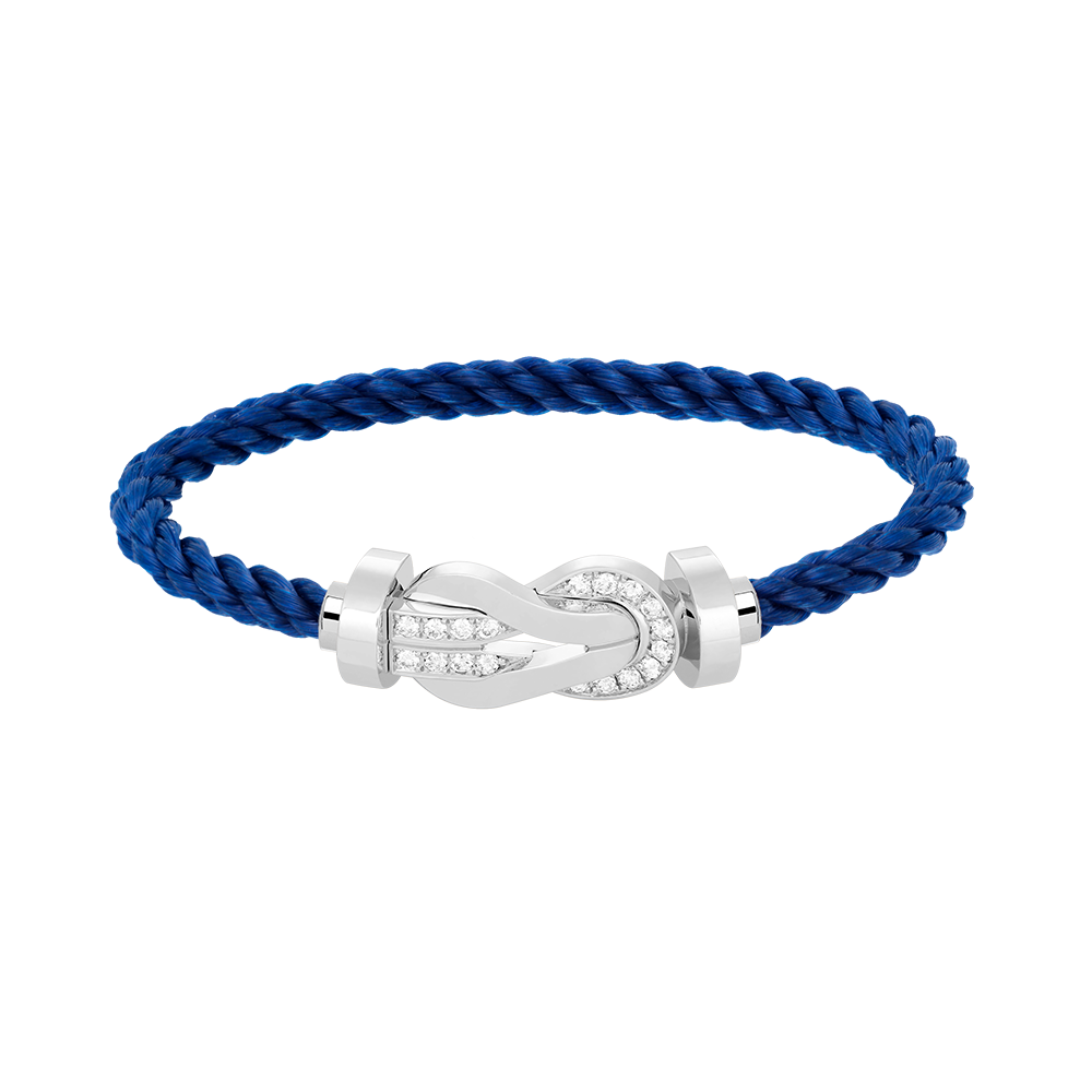 [⭐Seralia]CHANCE LARGE 8 FIGURE BUCKLE HALF DIAMOND BRACELET SILVER