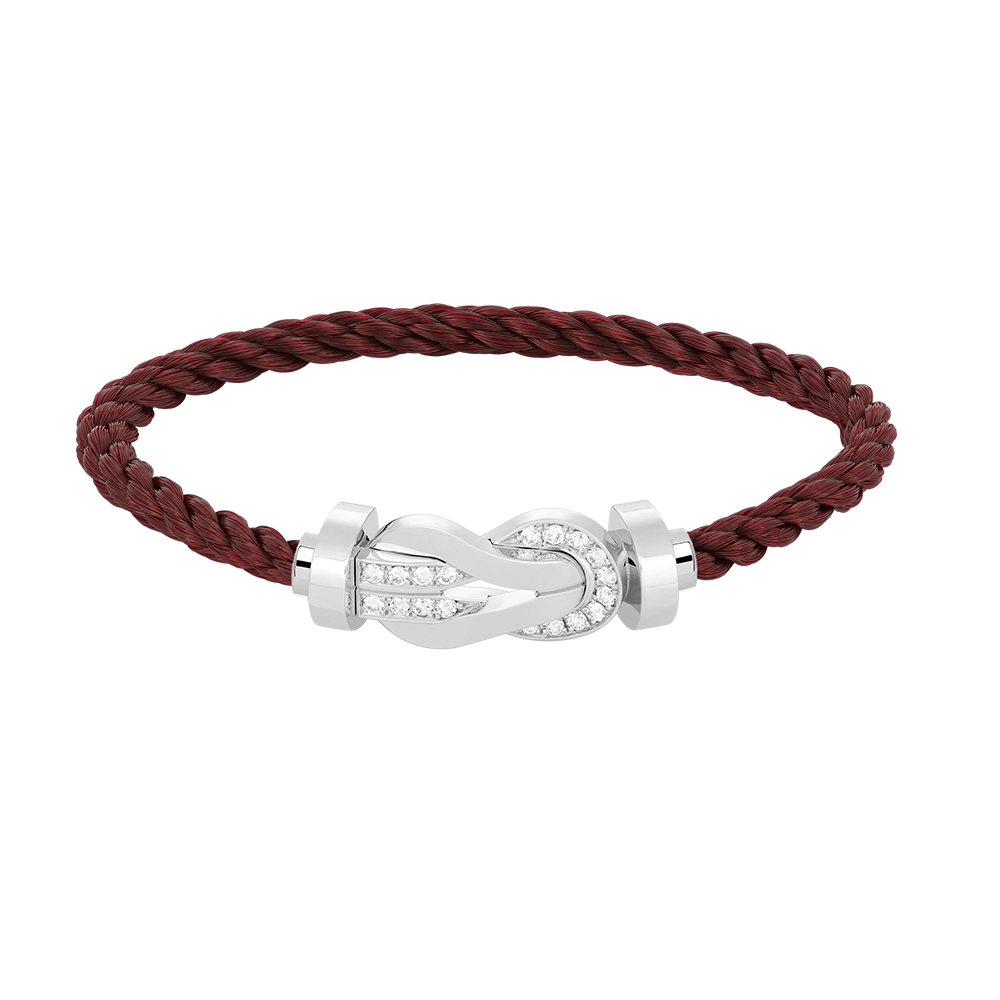 [⭐Seralia]CHANCE LARGE 8 FIGURE BUCKLE HALF DIAMOND BRACELET SILVER