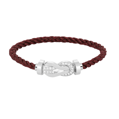 [⭐Seralia]CHANCE LARGE 8 FIGURE BUCKLE HALF DIAMOND BRACELET SILVER