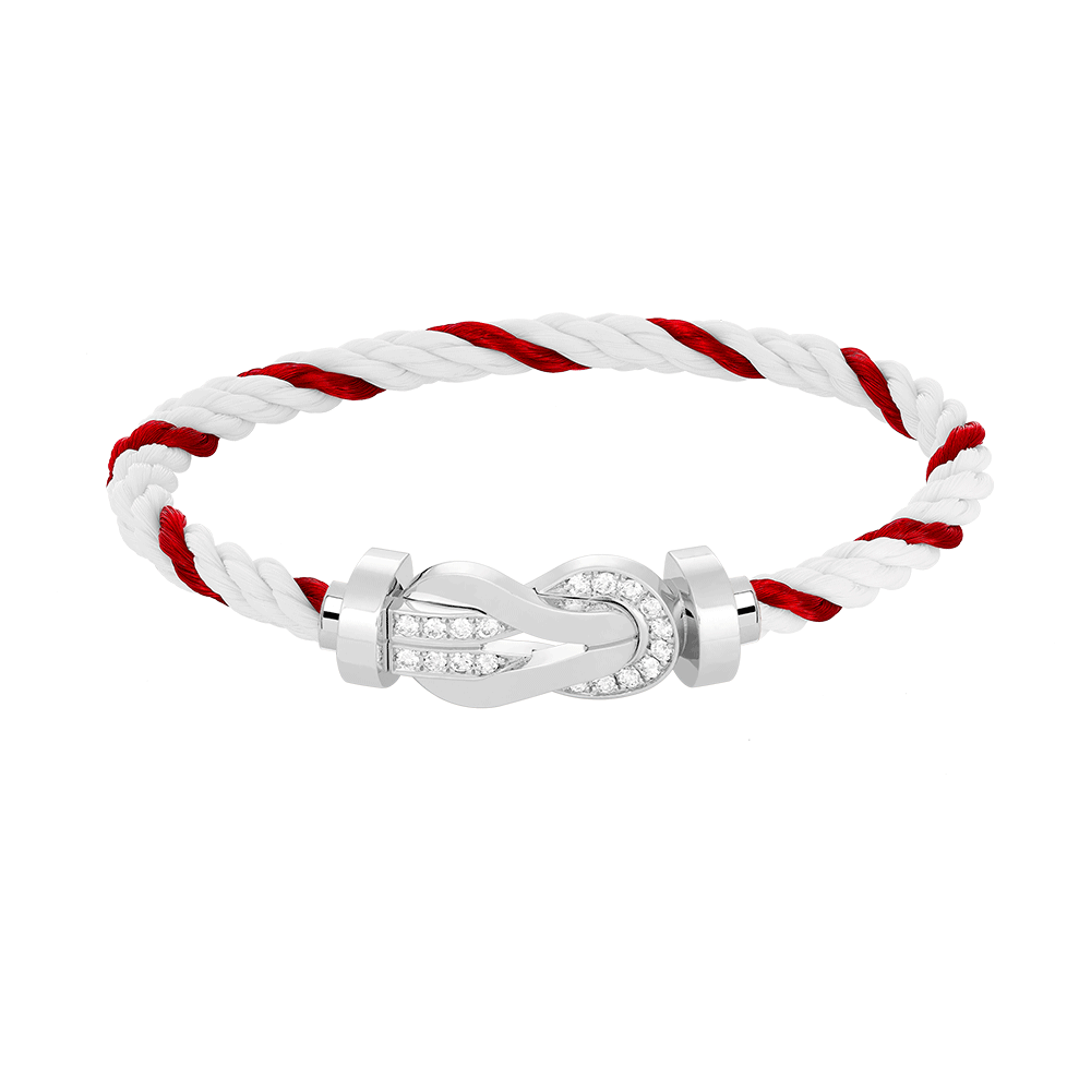 [⭐Seralia]CHANCE LARGE 8 FIGURE BUCKLE HALF DIAMOND BRACELET SILVER