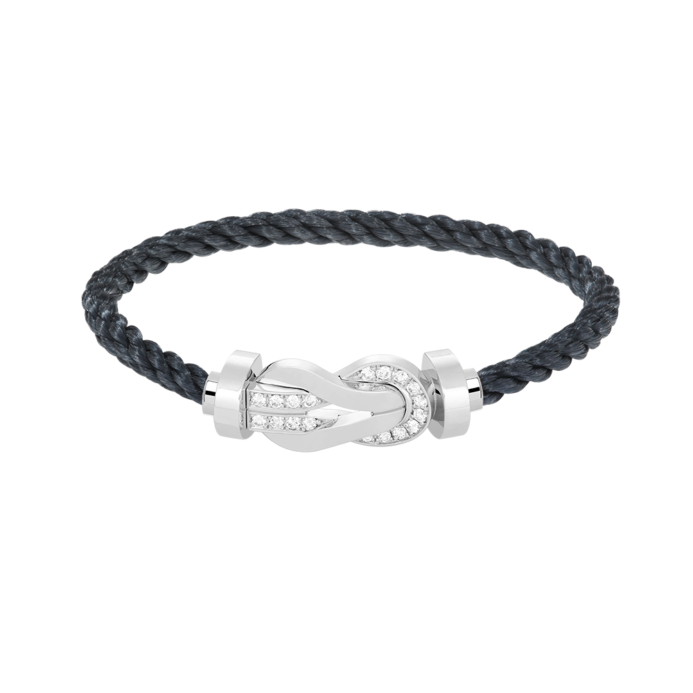 [⭐Seralia]CHANCE LARGE 8 FIGURE BUCKLE HALF DIAMOND BRACELET SILVER