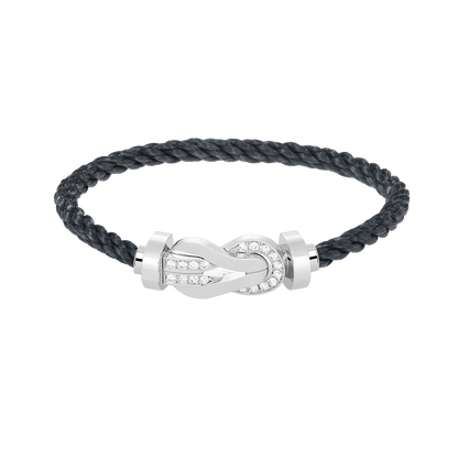 [⭐Seralia]CHANCE LARGE 8 FIGURE BUCKLE HALF DIAMOND BRACELET SILVER