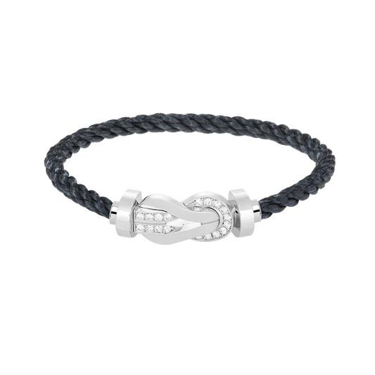 [⭐Seralia]CHANCE LARGE 8 FIGURE BUCKLE HALF DIAMOND BRACELET SILVER