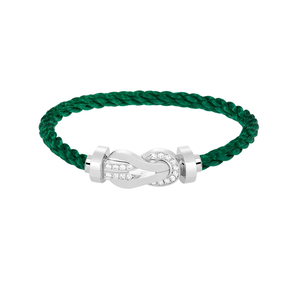 [⭐Seralia]CHANCE LARGE 8 FIGURE BUCKLE HALF DIAMOND BRACELET SILVER